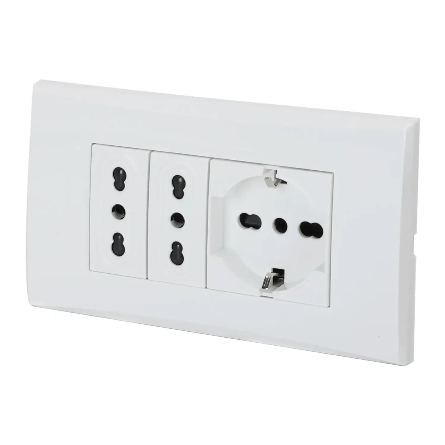 immagine del prodotto Serie italiana AVP, presa da parete a incasso, bianca (2 prese P17/11 + presa P40) bianco