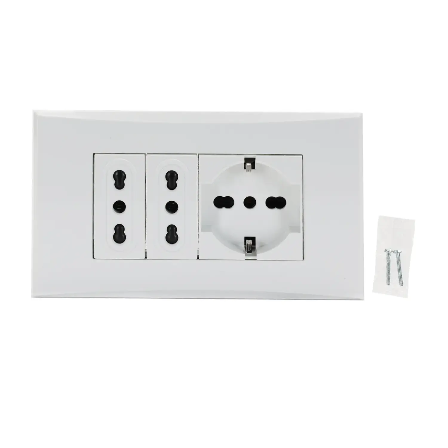 immagine Serie italiana AVP, presa da parete a incasso, bianca (2 prese P17/11 + presa P40) bianco