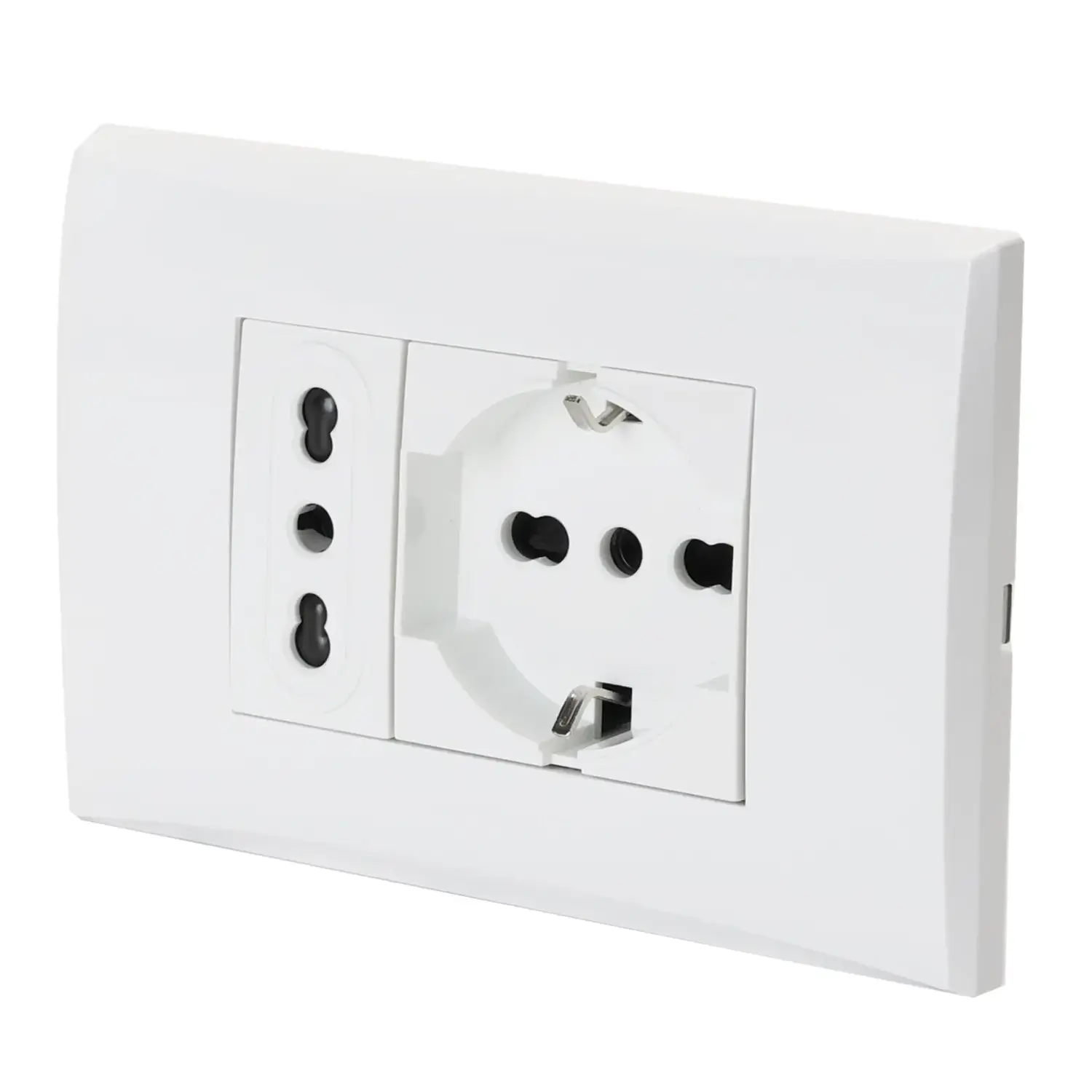 immagine del prodotto Serie italiana AVP, presa da parete a incasso, bianca (prese P17/11 + presa P40) bianco