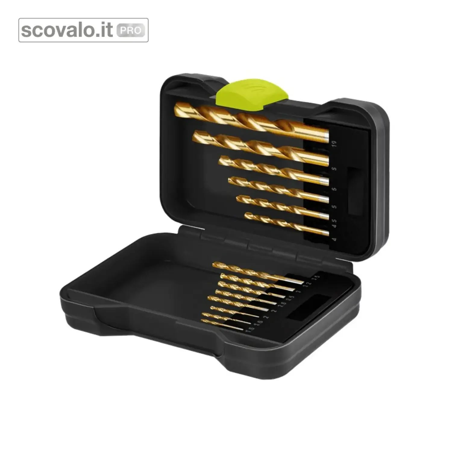 immagine del prodotto Set 15 Punte Metallo HSS Titanio 1.5-10mm con Punta Centratrice