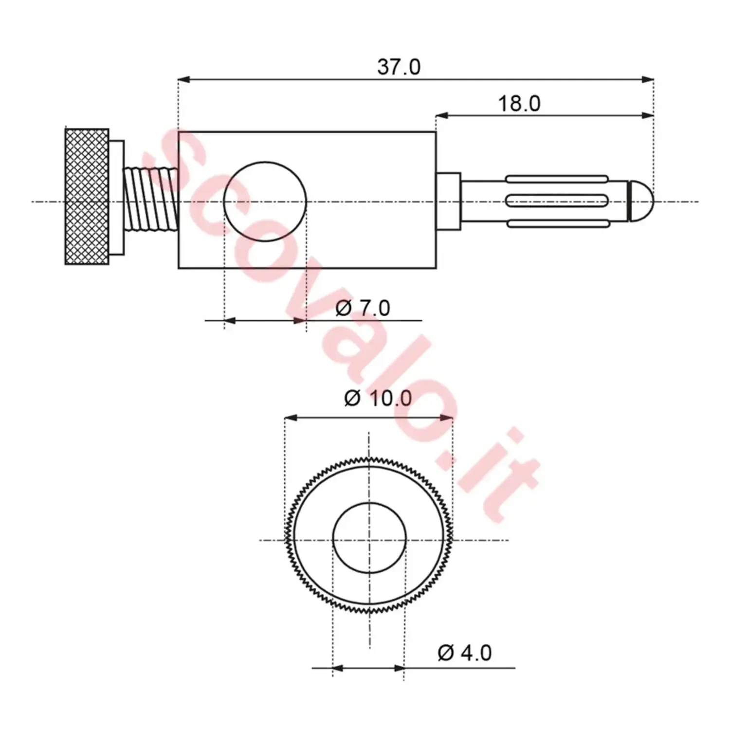 immagine spina a banana placcata oro 4 mm metallo connettore a vite nero