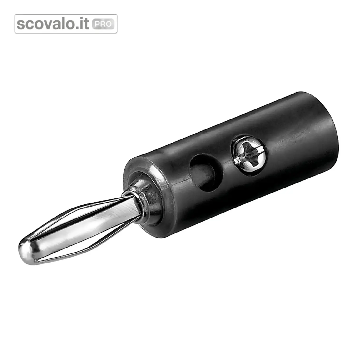 immagine del prodotto Spina Banana Maschio 4.5 mm Connettore Volante Nero con Vite 38.7 mm