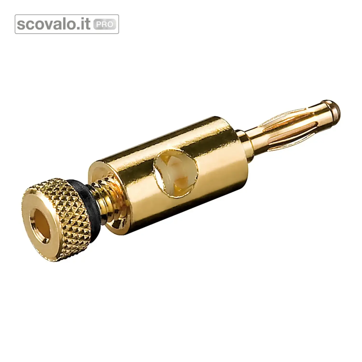 immagine del prodotto Spina a Banana 4mm Placcata Oro Connettore a Vite Nero per Cavi 5.5mm