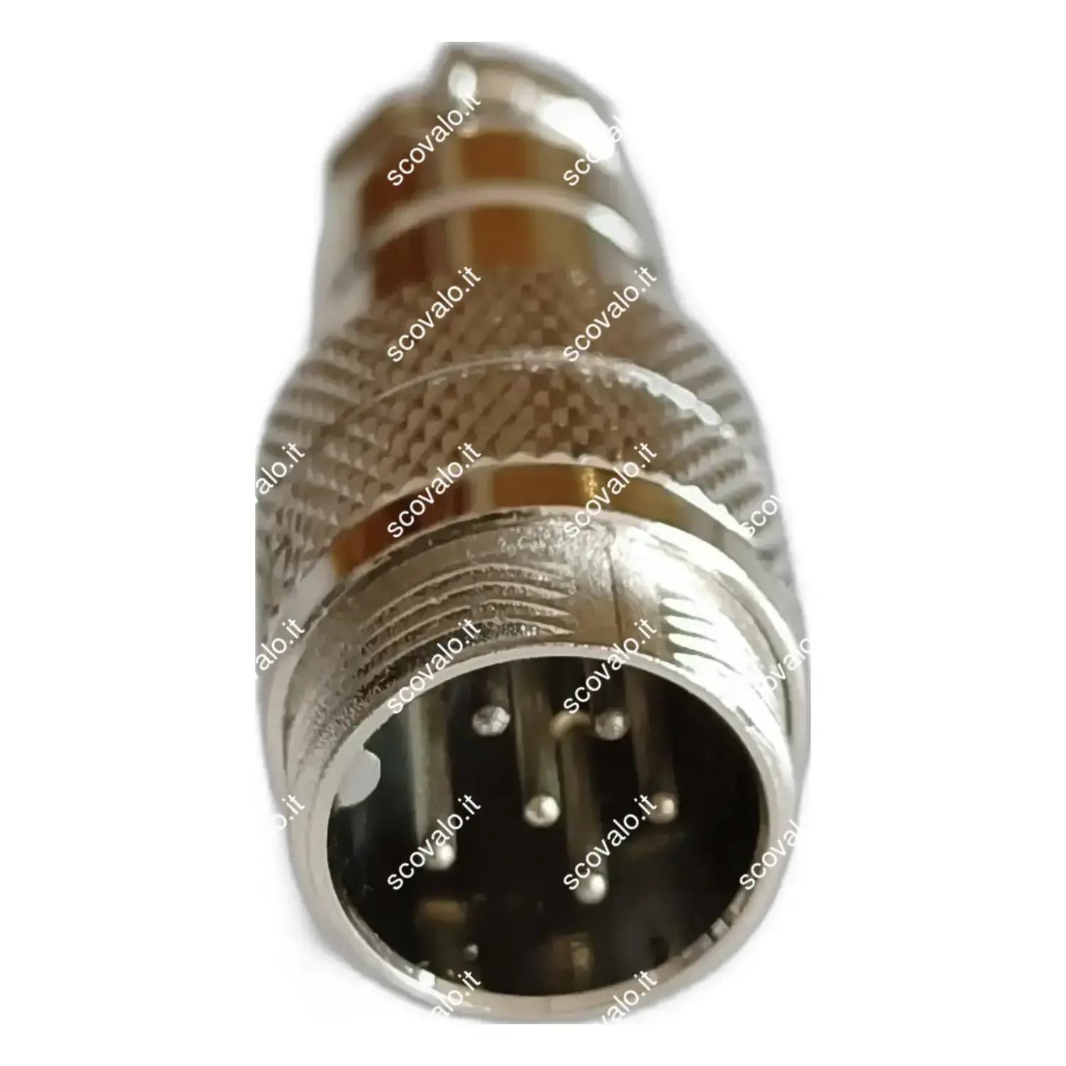 immagine spina connettore microfono 6 poli in metallo ad avvitare canon