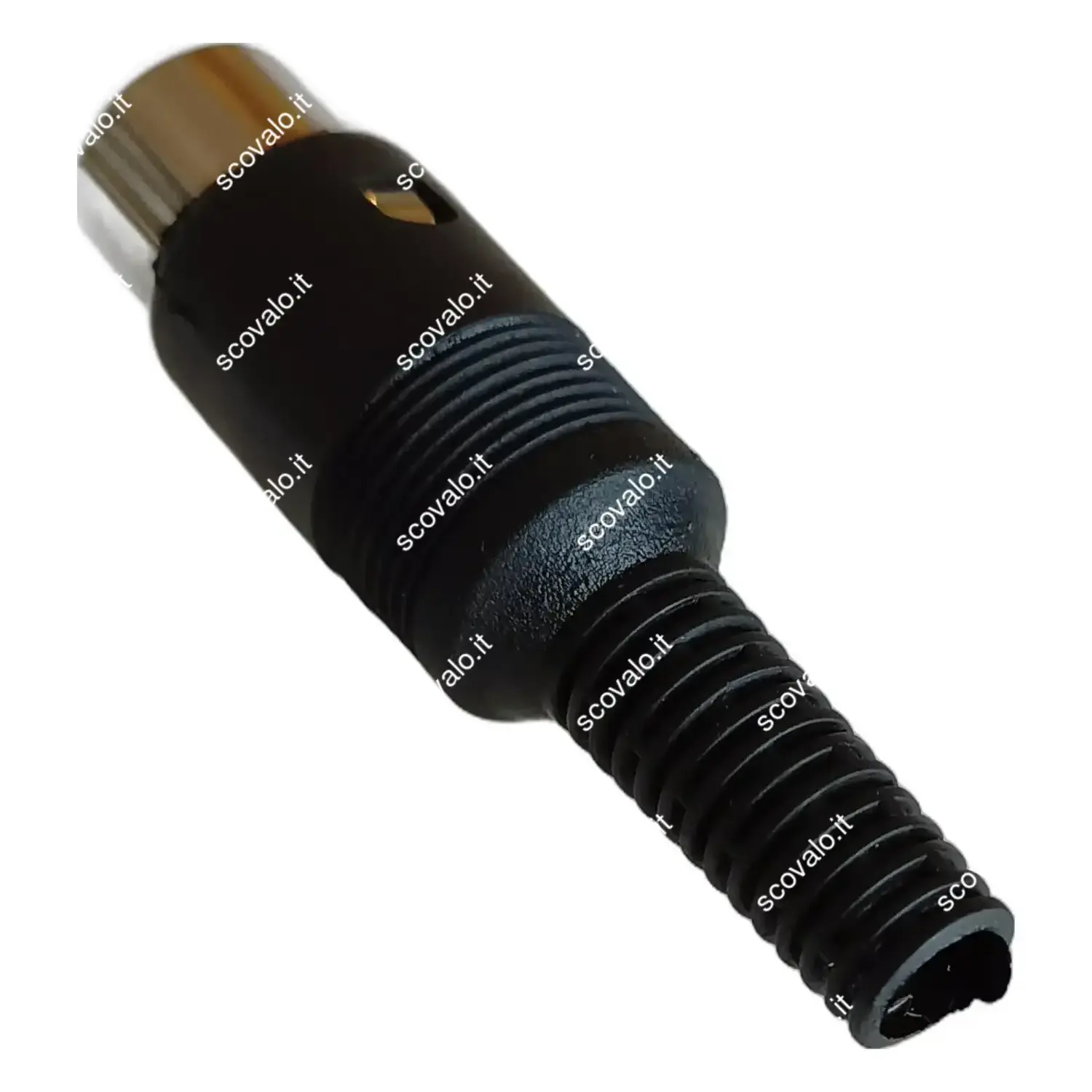 immagine spina connettore din in metallo 5 pin con guida cavo multi pin nero