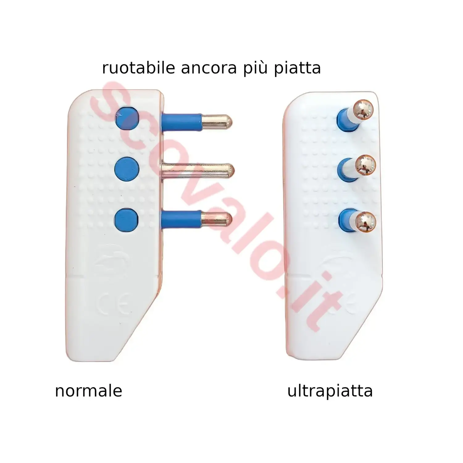 immagine spina elettrica prolunga cavo elettrico 2p+t salvaspazio piatto a pipa 16a bianco maschio