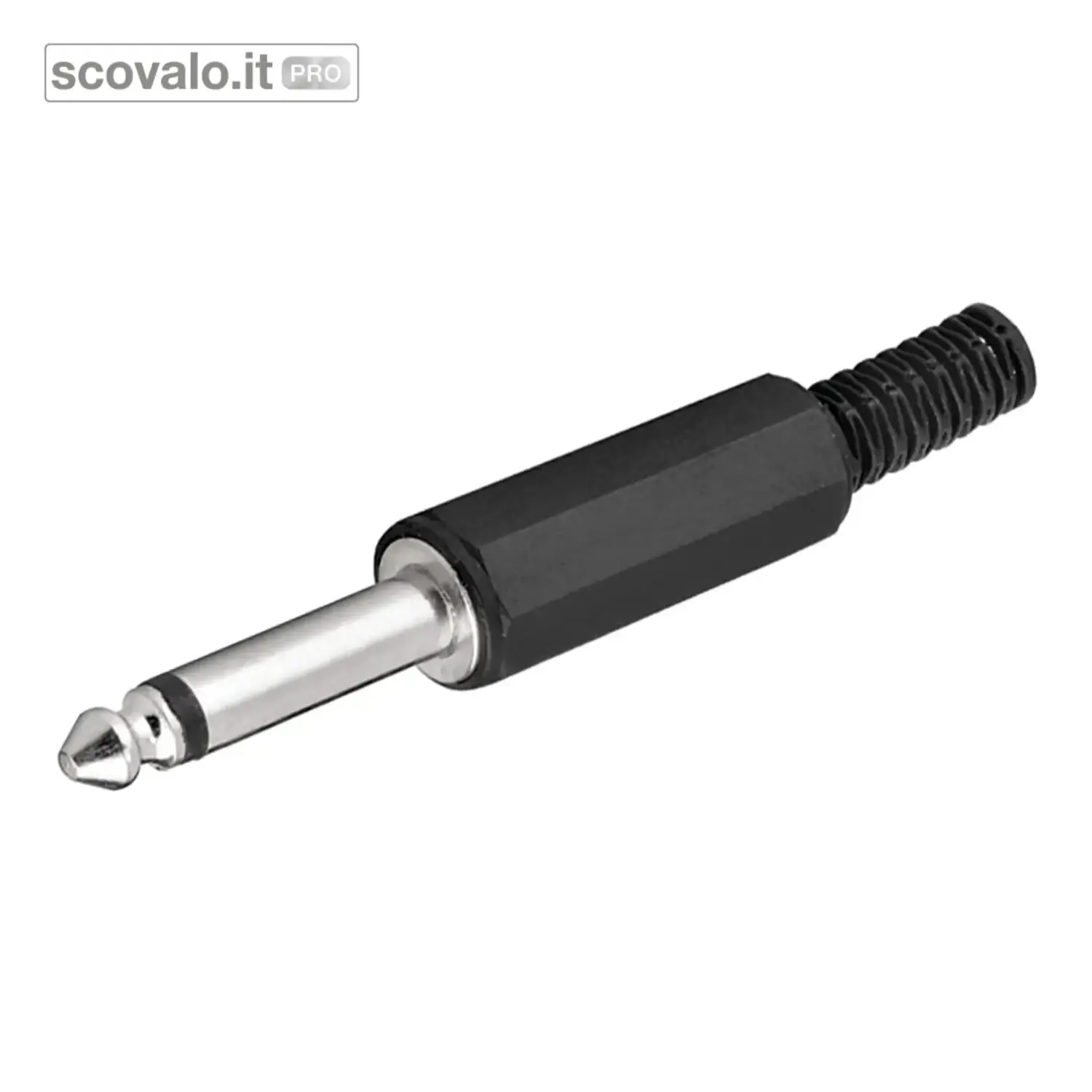 immagine del prodotto Spina Jack 6.35mm Mono con Guida Cavo | Connettore Audio 2 Poli Salda