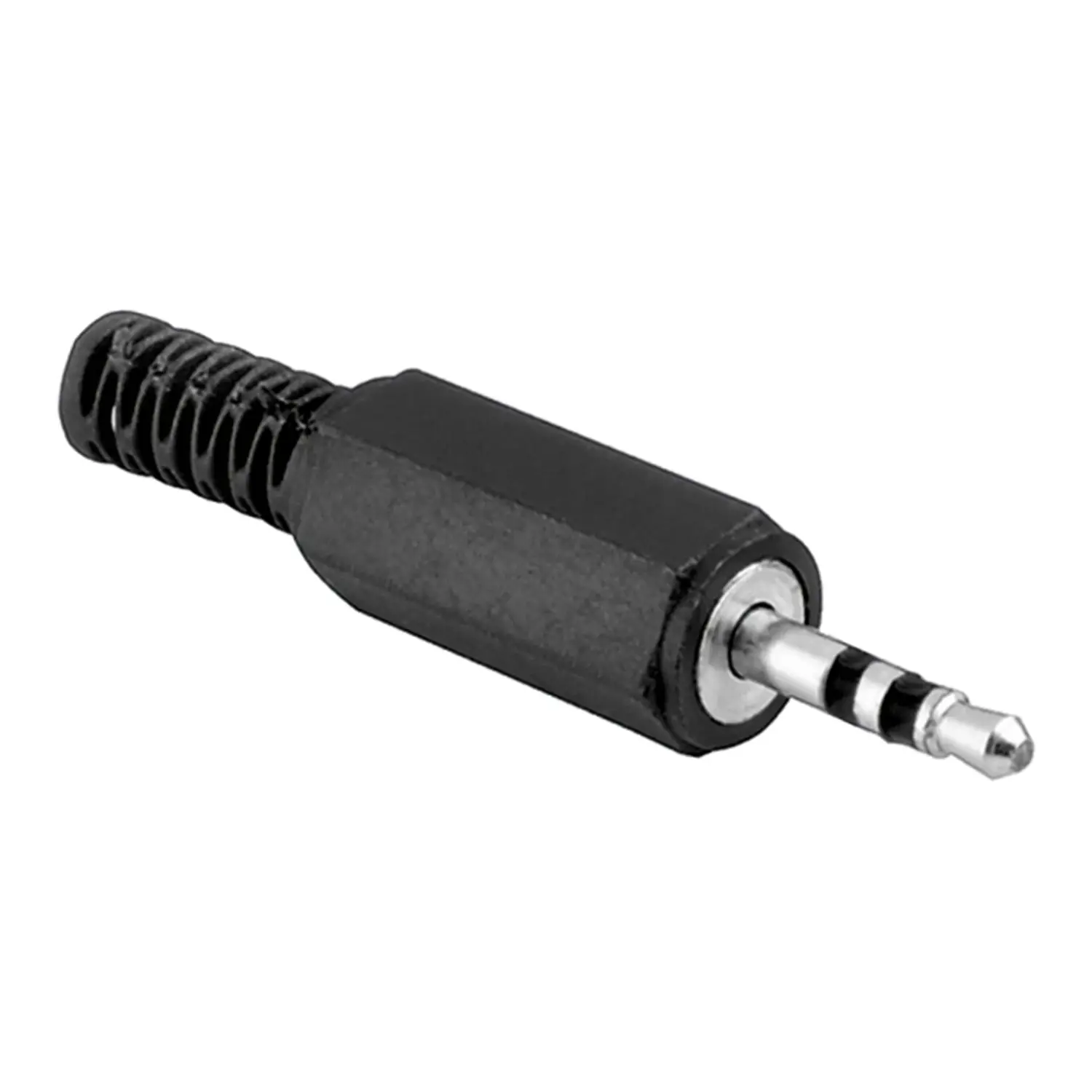 immagine del prodotto spina jack stereo 2.5mm in plastica con guidacavo antipiega