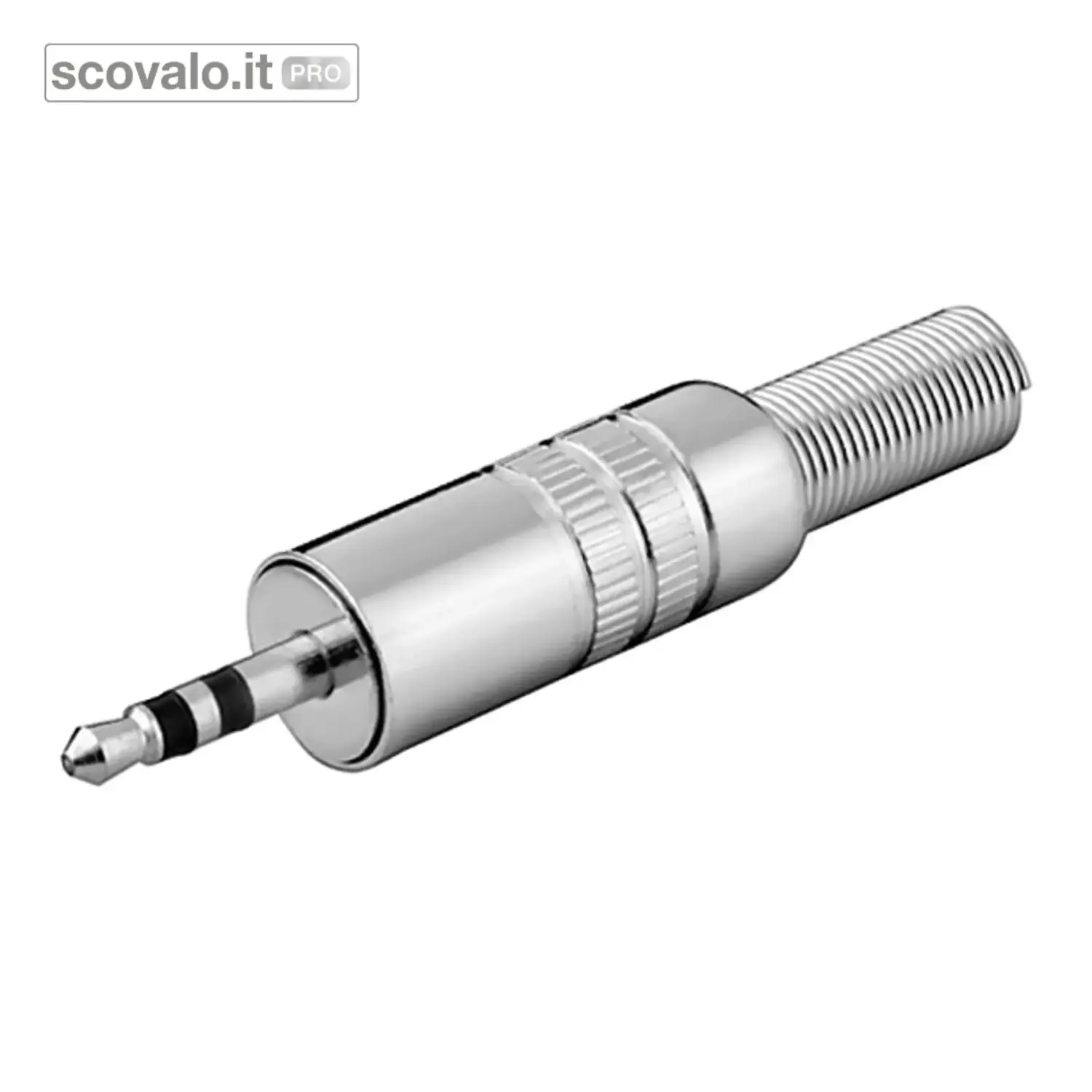 immagine del prodotto Spina Jack Stereo 3.5mm Metallo con Protezione Cavo Connettore 3 Poli