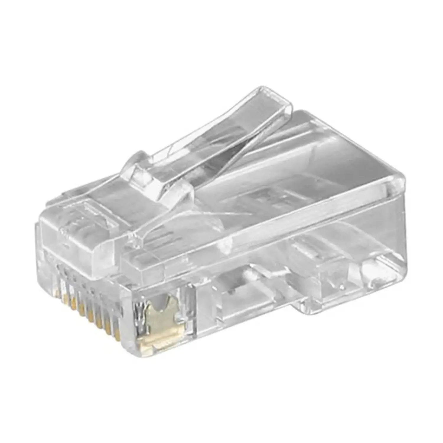 immagine del prodotto spina modulare plug di rete per cavi piatti rj45 8p8c trasparente