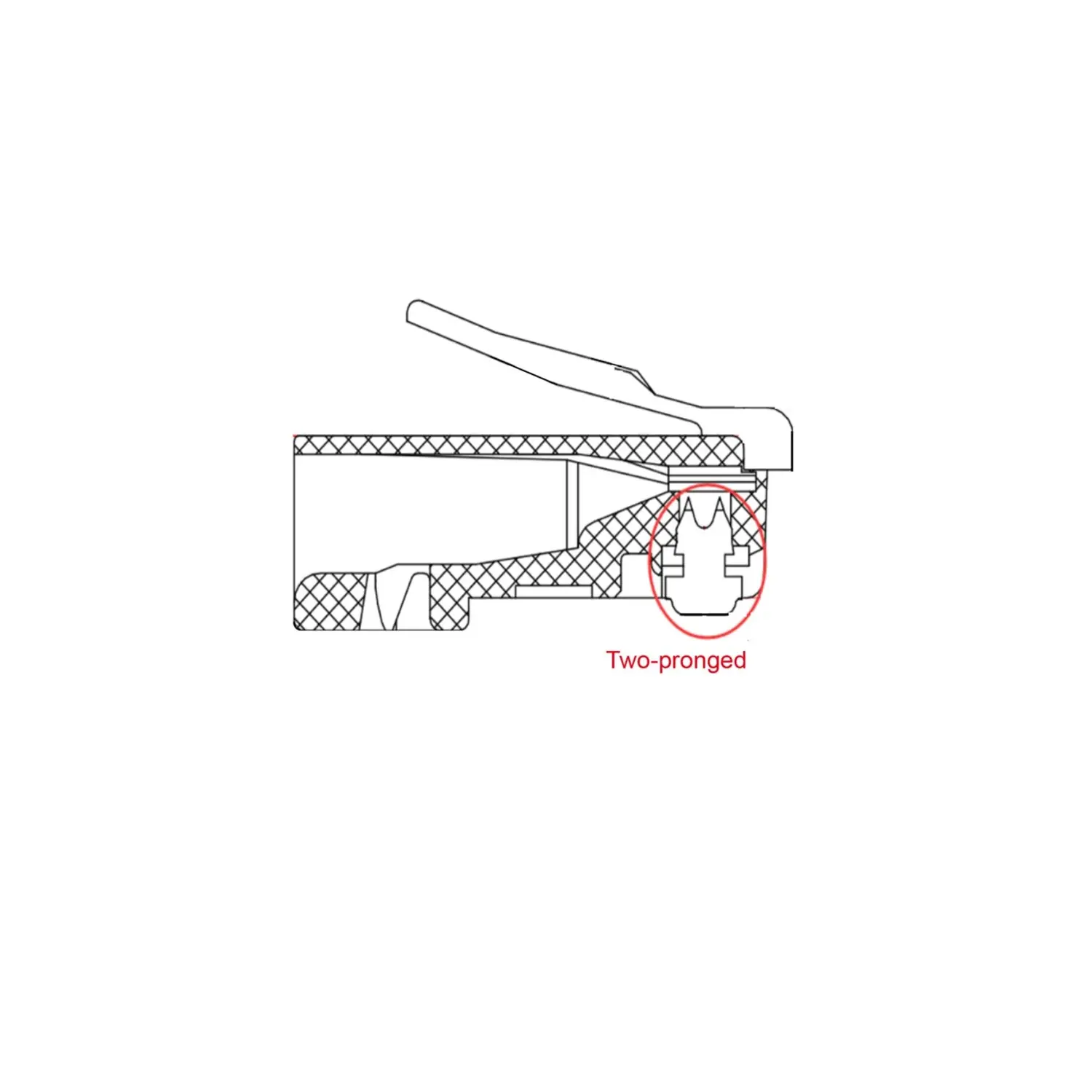 immagine Connettore RJ45 CAT 5e STP Schermato per Cavo Tondo 6.4mm Rosso