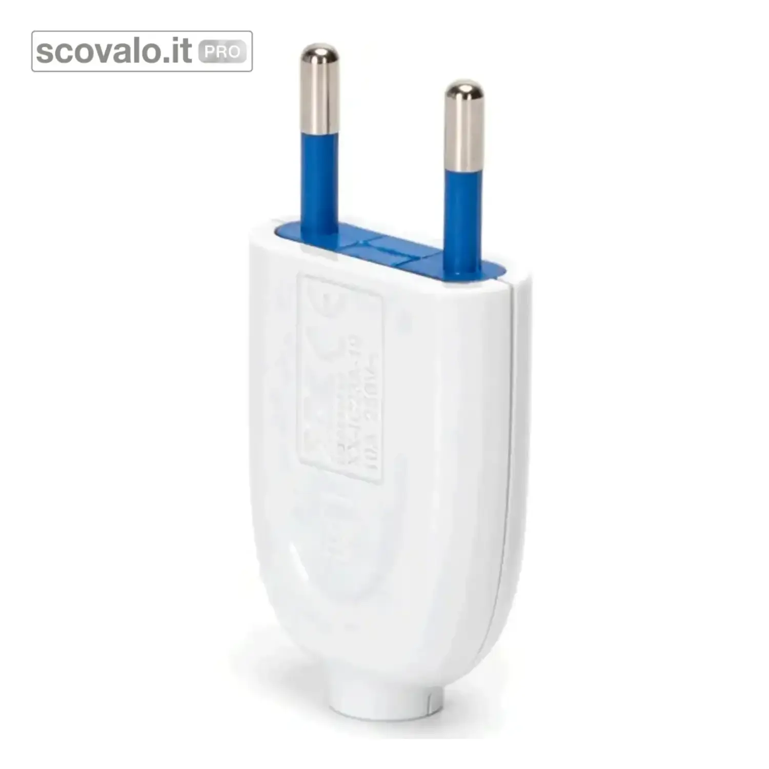 immagine del prodotto Spina Volante 2 Poli 10A 250V Senza Terra Bianco per Prolunga Elettrica