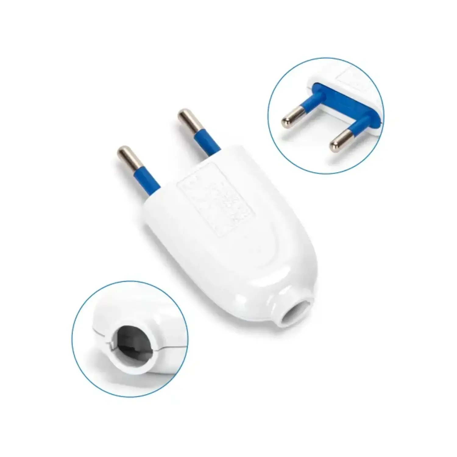 immagine Spina Volante 2 Poli 10A 250V Senza Terra Bianco per Prolunga Elettrica