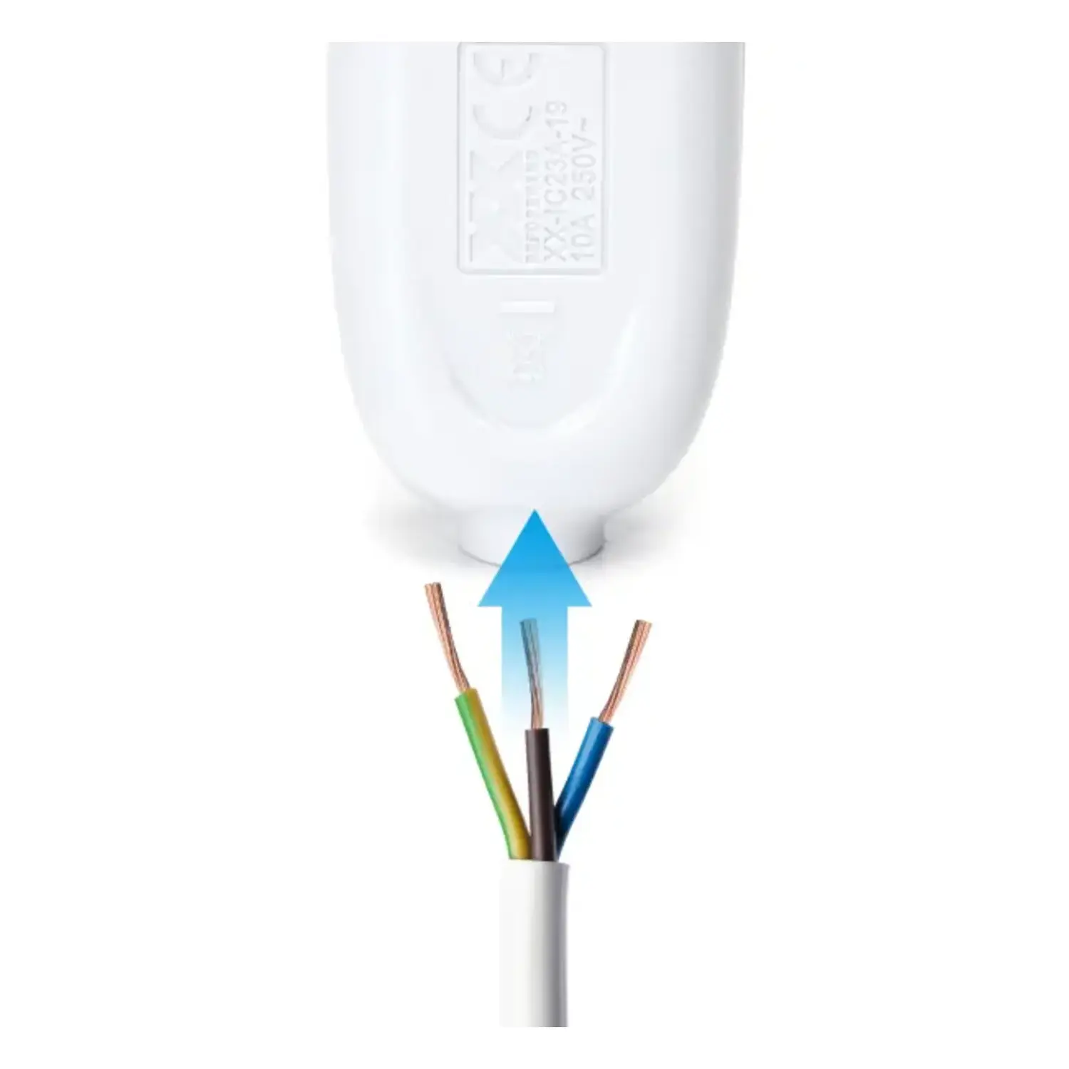 immagine Spina Volante 2 Poli 10A 250V Senza Terra Bianco per Prolunga Elettrica