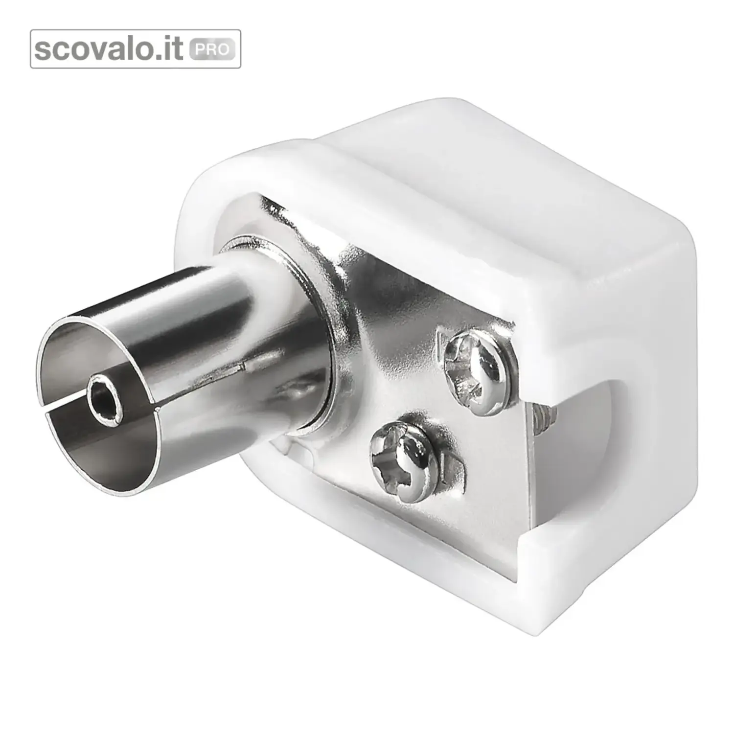 immagine del prodotto Spinotto TV Femmina 9,5mm Cavo Coassiale Antenna Piatto a Pipa Bianco 90°