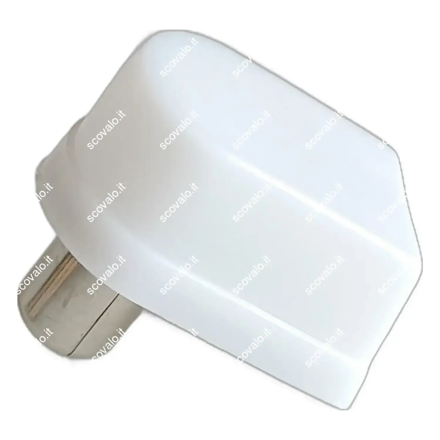 immagine spinotto tv 9,5mm per cavo coassiale antenna piatto a pipa bianco maschio