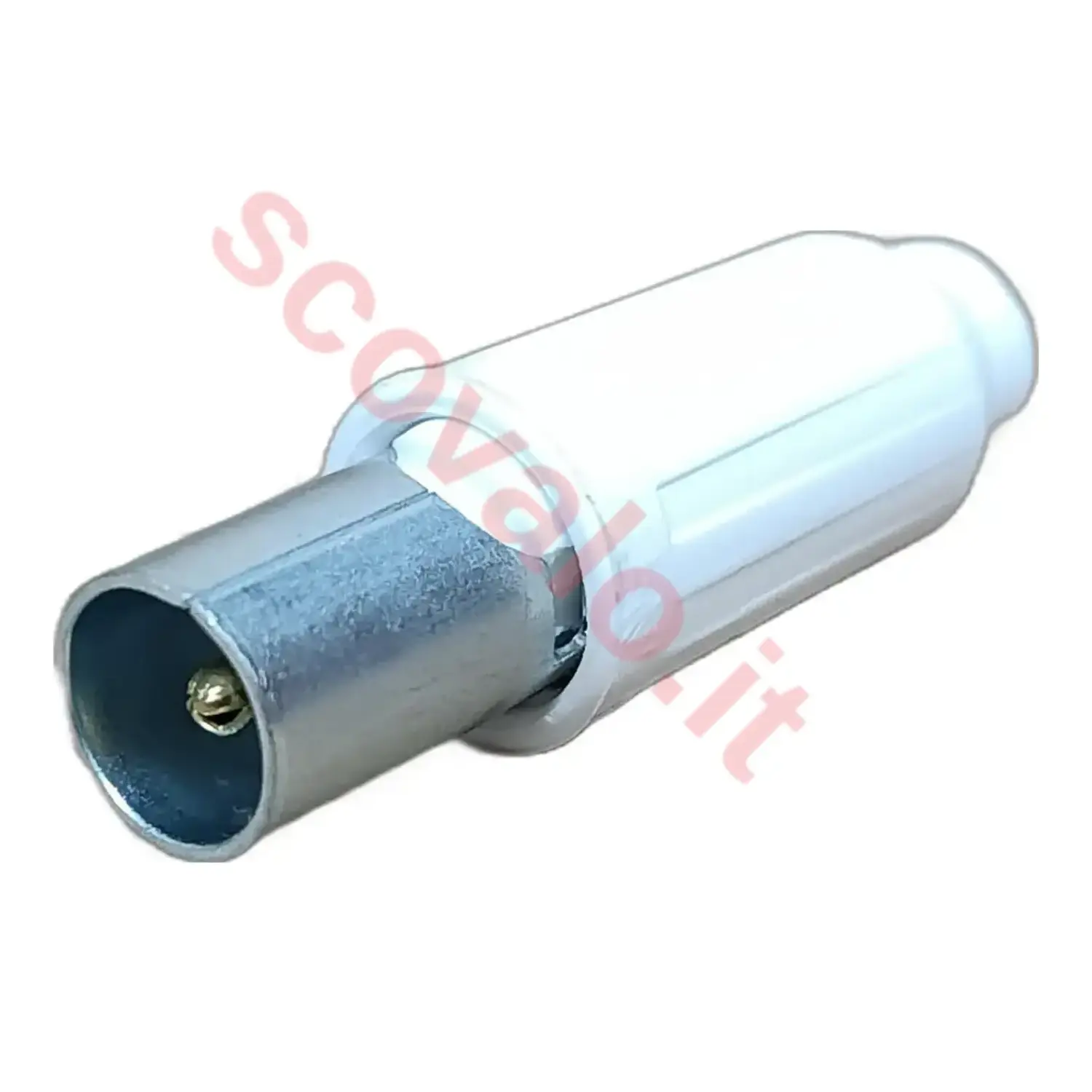 immagine spinotto tv 9,5mm per cavo coassiale antenna bianco maschio