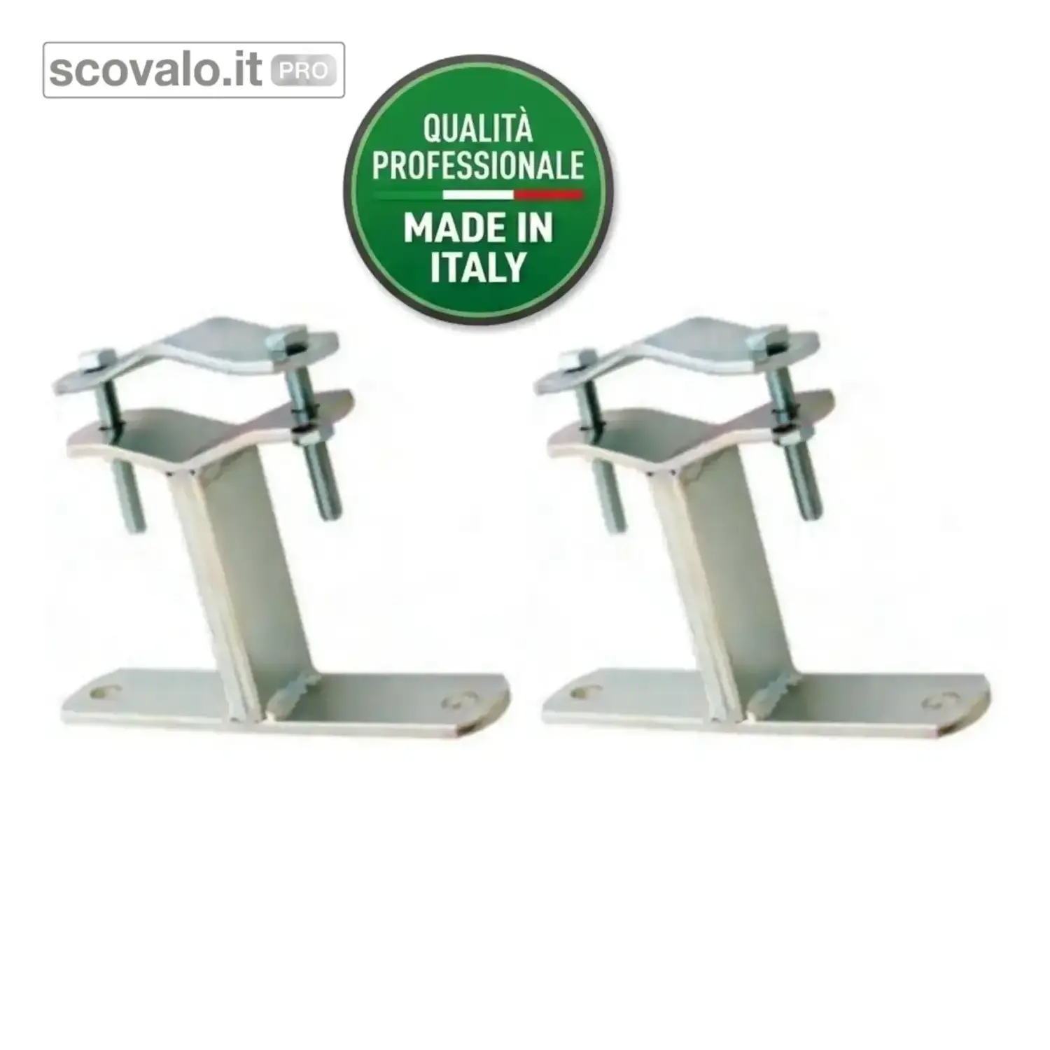 immagine del prodotto Coppia 2x Staffa Zanca Antenna TV Professionale 10cm Metallo Zincato 2 Pezzi