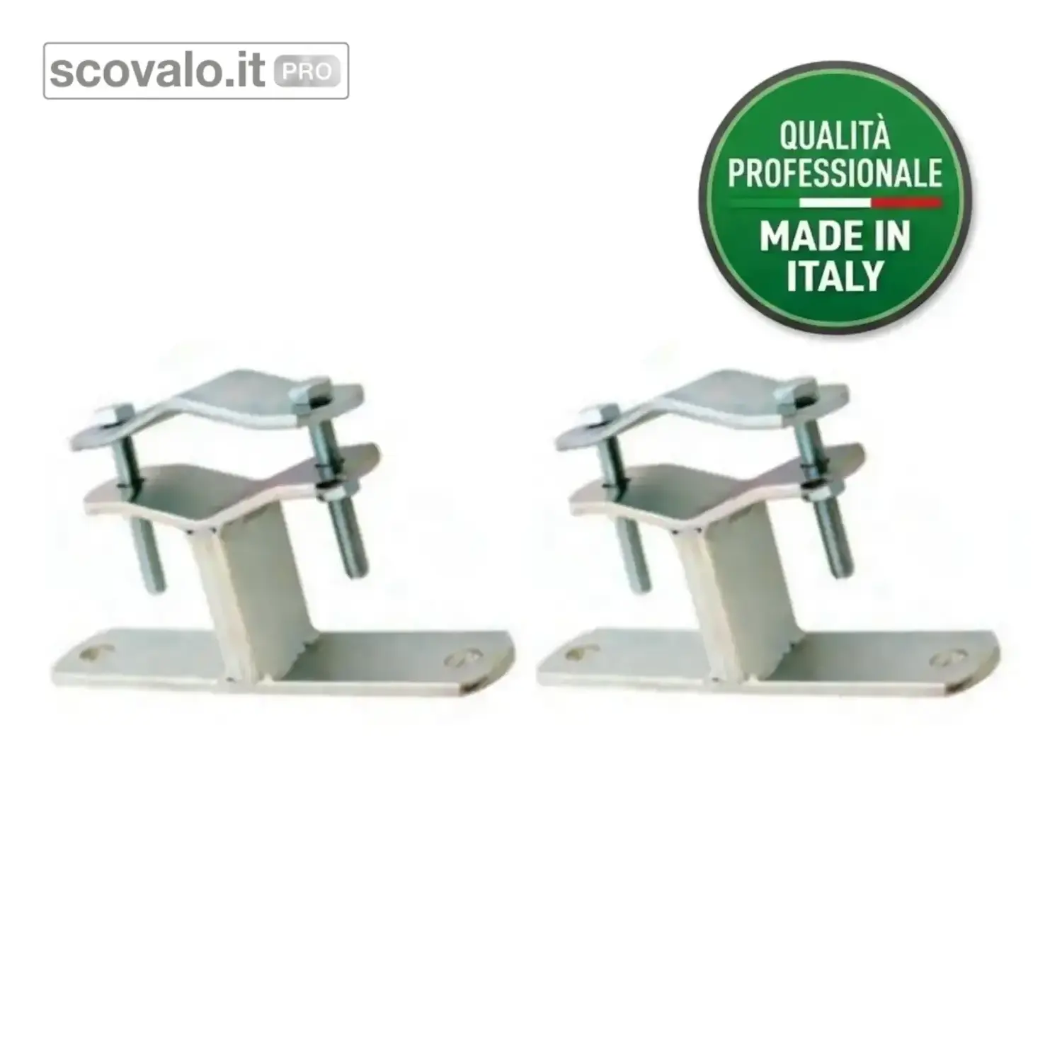 immagine del prodotto Coppia 2x Staffa Zanca Antenna TV 5cm Metallo Zincato Fissaggio Palo 2 Pezzi
