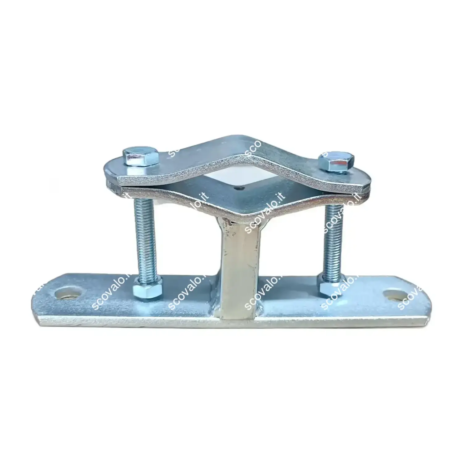 immagine Coppia 2x Staffa Zanca Antenna TV 5cm Metallo Zincato Fissaggio Palo 2 Pezzi