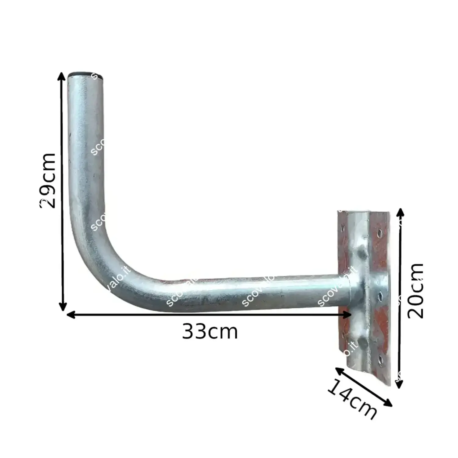 immagine staffa supporto parabola fissaggio antenna a muro 90 gradi 33 cm