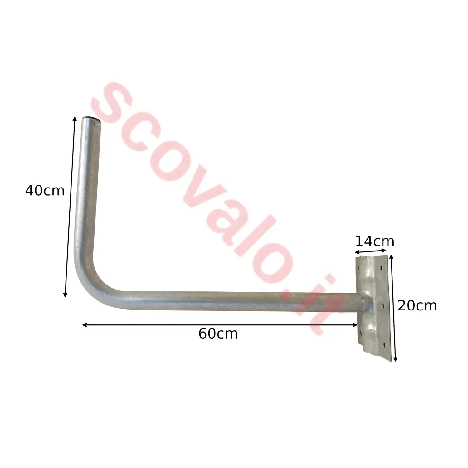 immagine staffa supporto parabola fissaggio antenna a muro 90 gradi lungo 60 cm