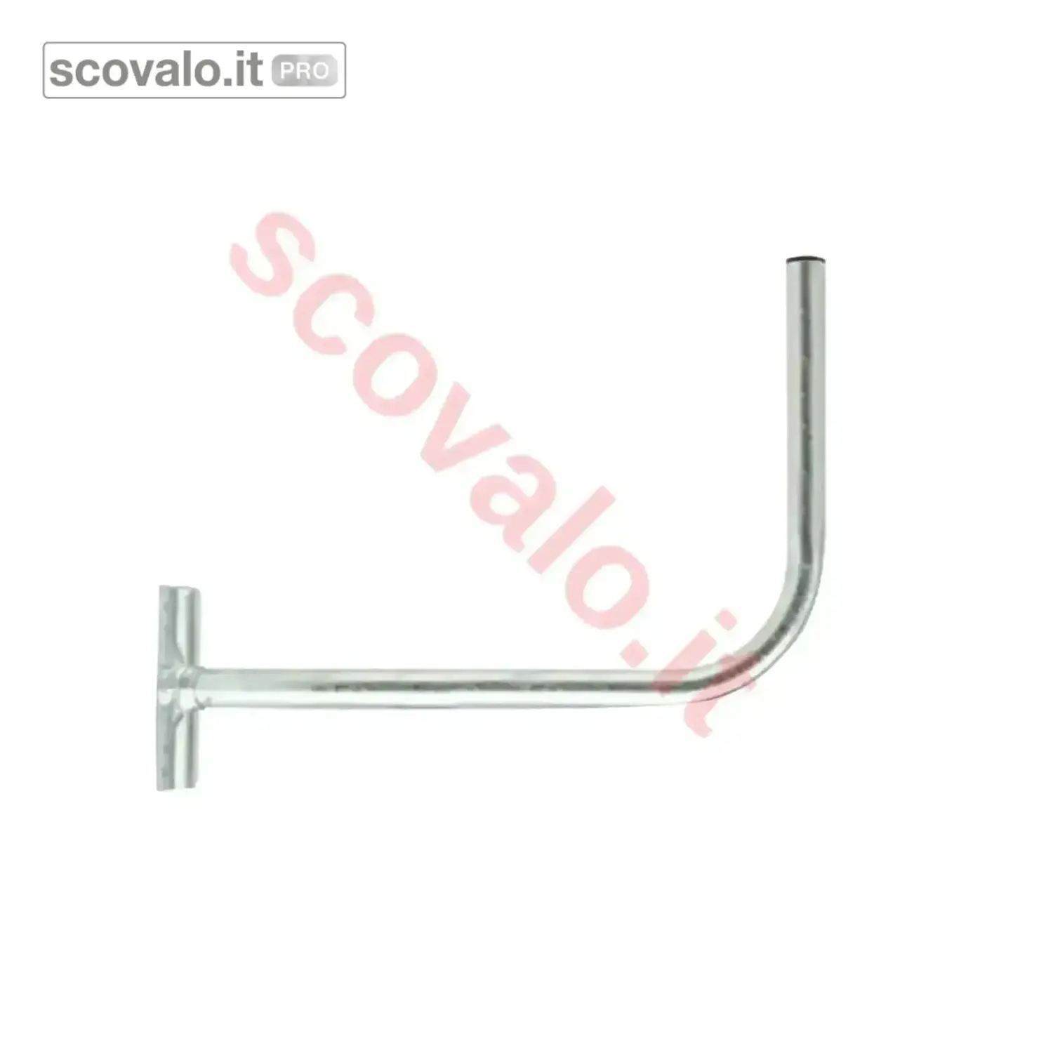 immagine del prodotto Staffa Supporto Parabola 90° Metallo Zincato 60cm Tubo 40mm Piastra 20x14