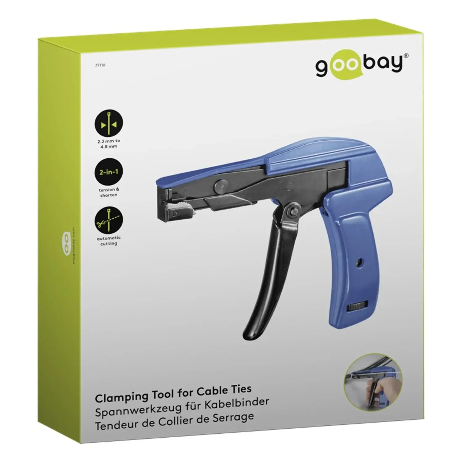 immagine Pinza Fascette Elettriche Goobay 2.2-4.8 mm | Serraggio e Taglio Automatico