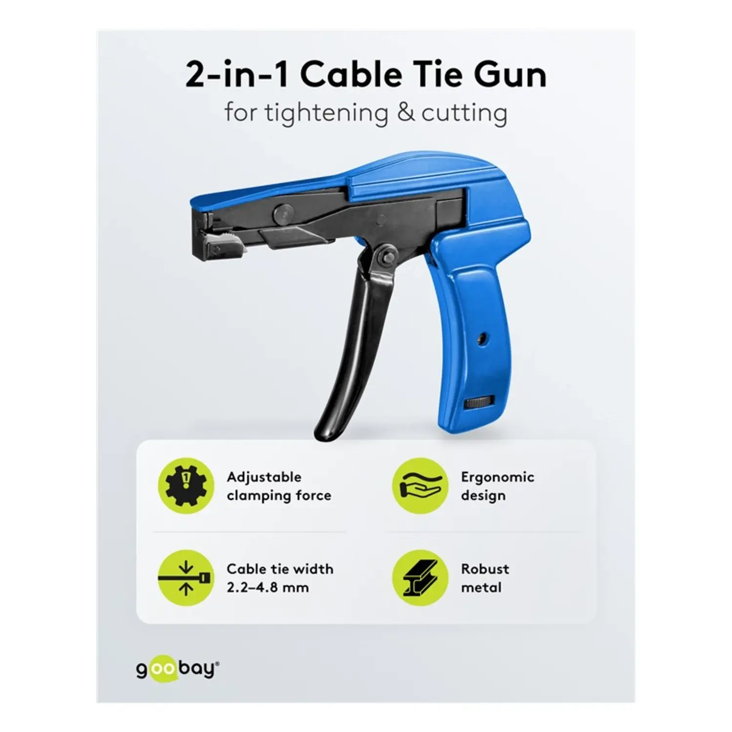 immagine Pinza Fascette Elettriche Goobay 2.2-4.8 mm | Serraggio e Taglio Automatico