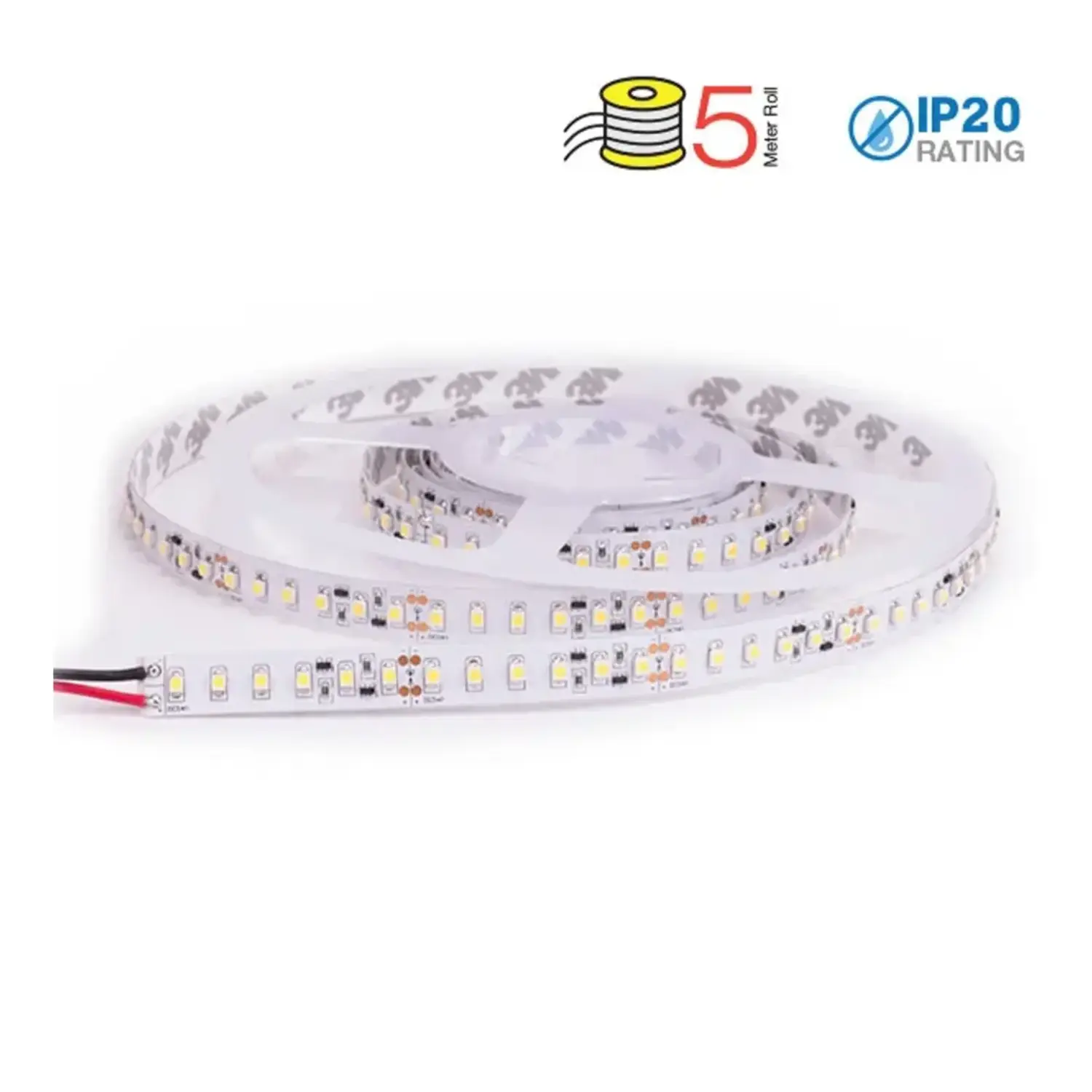 immagine striscia 120 led a metro 8 watt 12 volt bianco freddo 8mm 1 mt