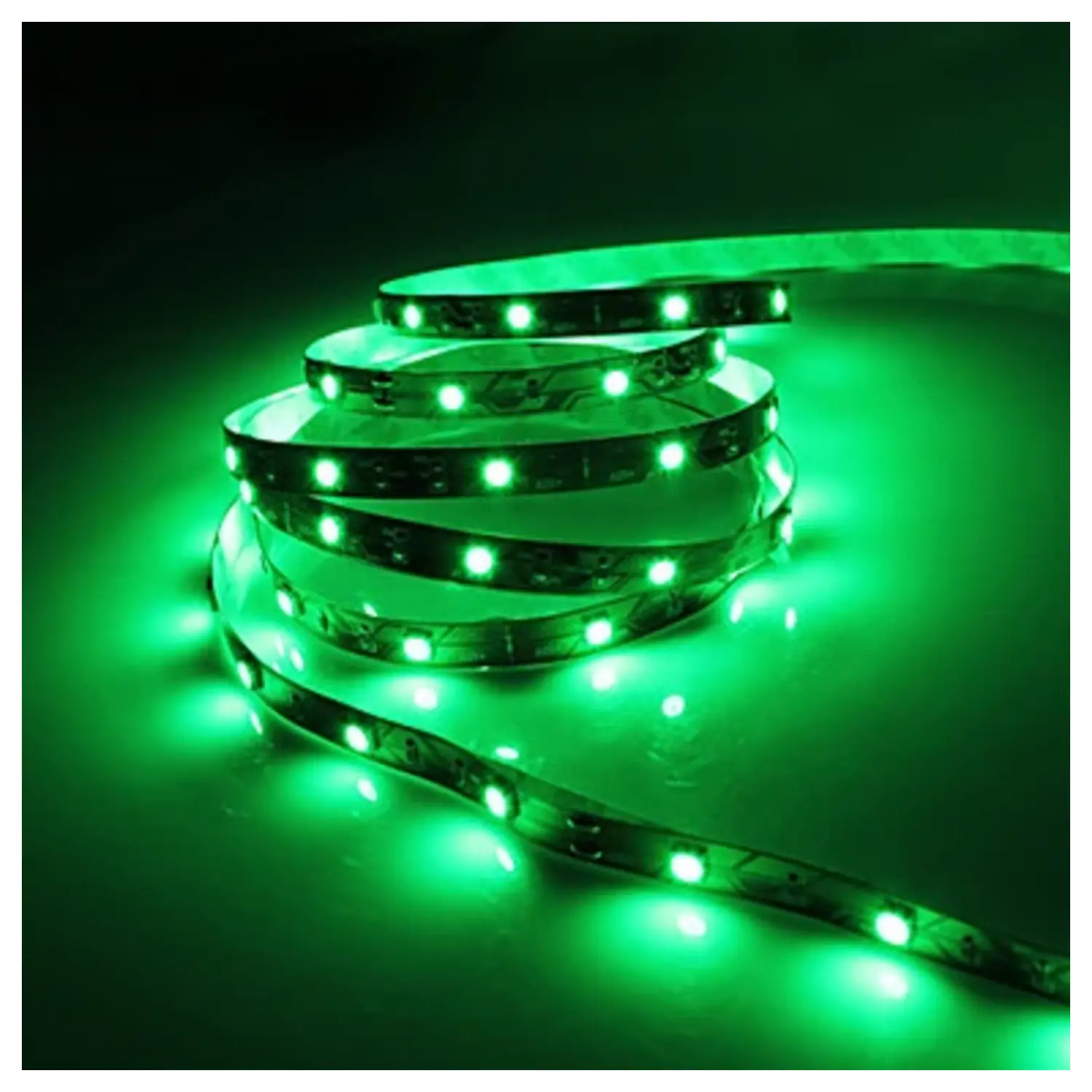 immagine striscia strip led stagna ip65 3.6 watt led3528 luce verde 5 mt