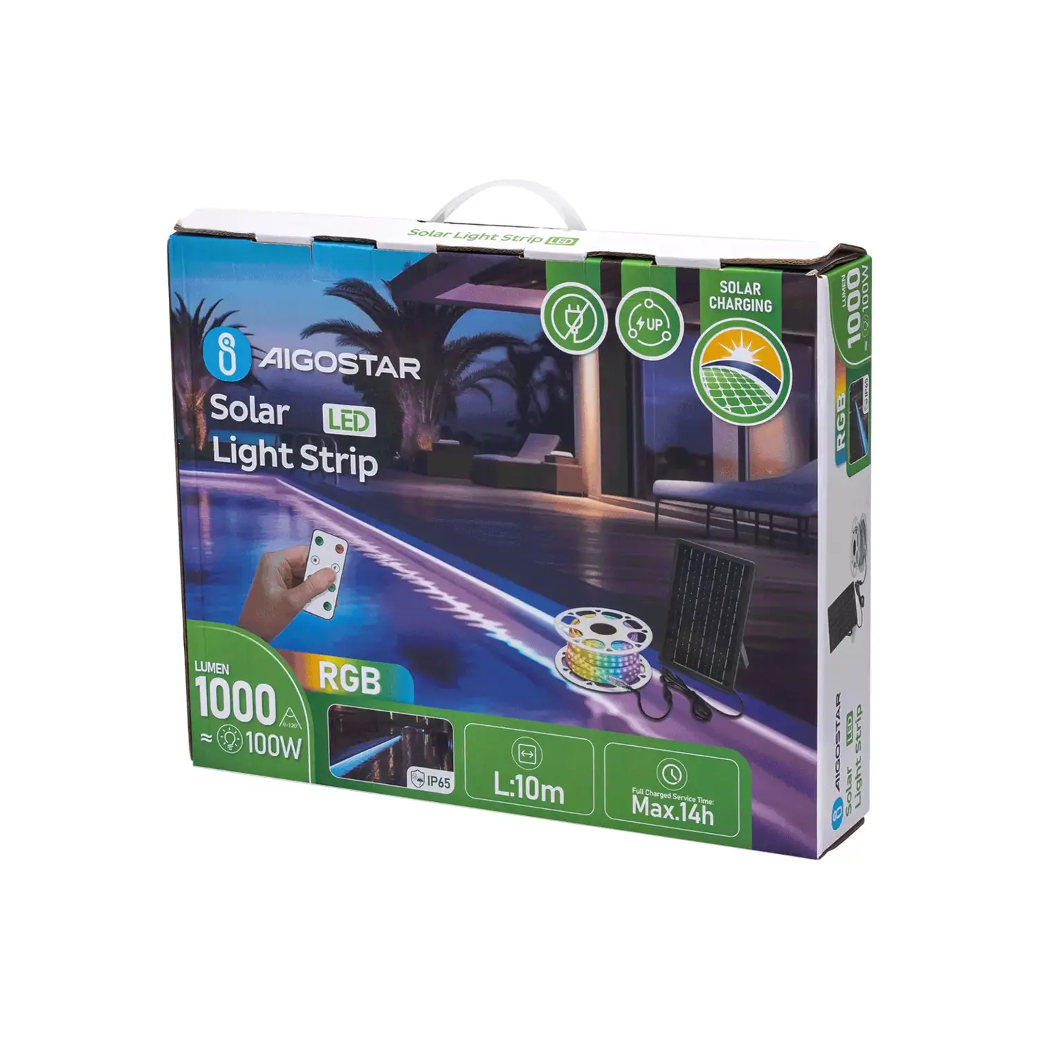 immagine Striscia LED solare 10m RGB 100W