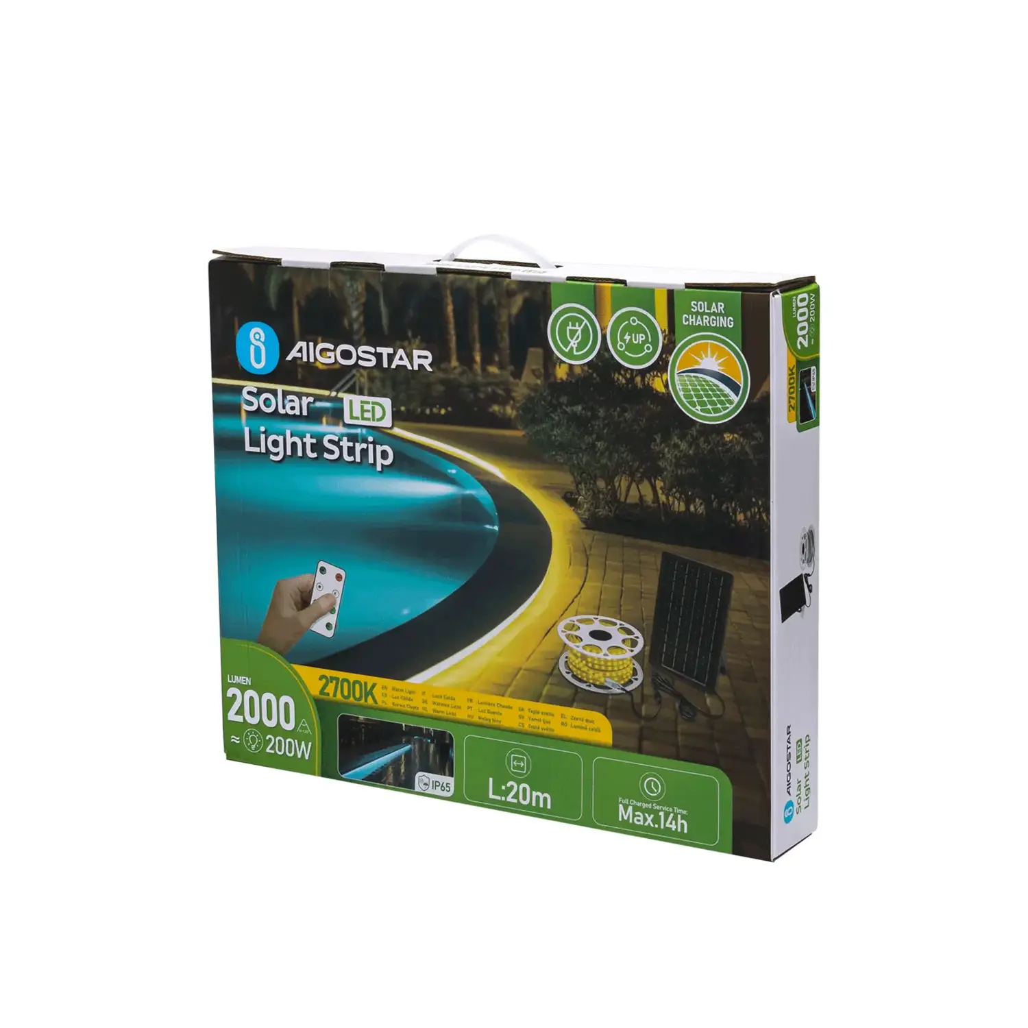 immagine Striscia LED solare 20m 2700K 200W