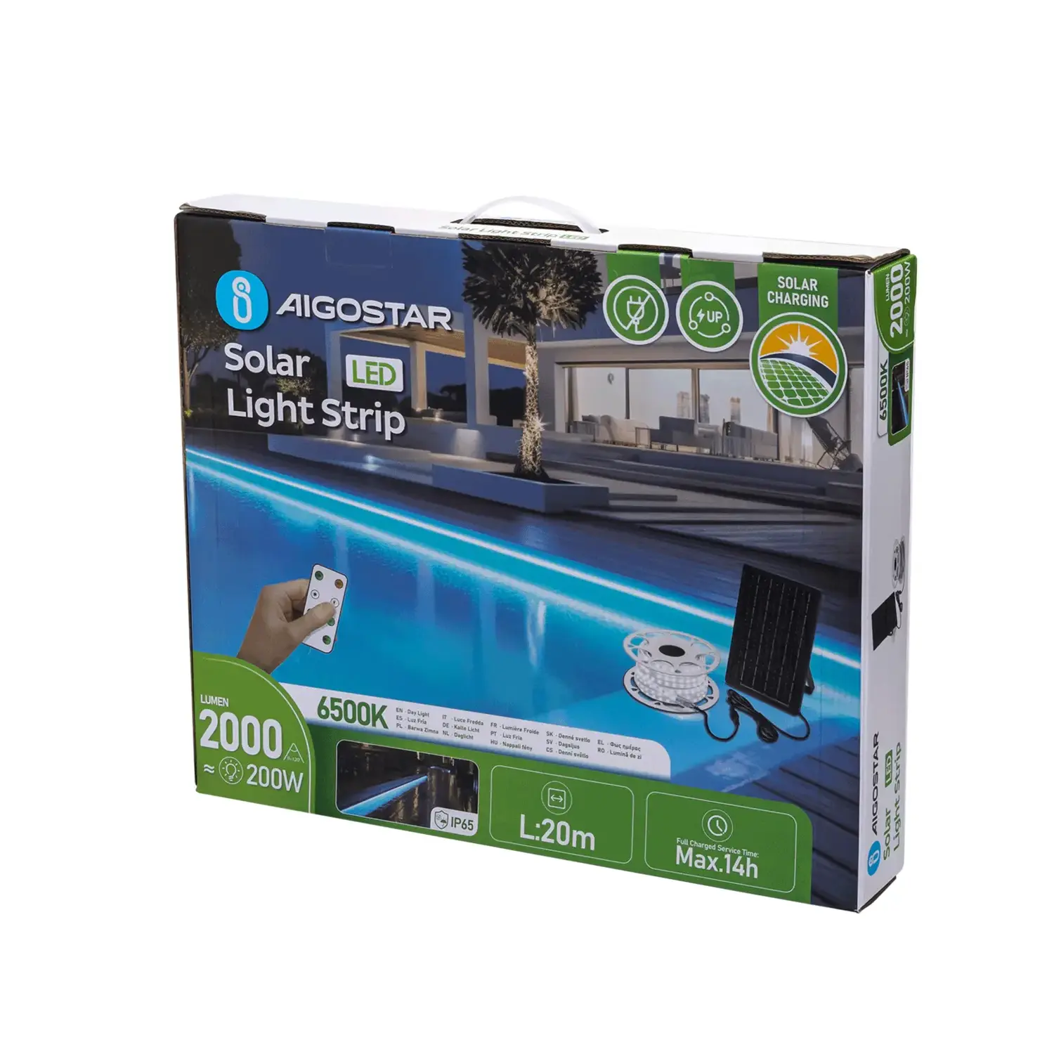 immagine Striscia LED solare 20m 6500K 200W