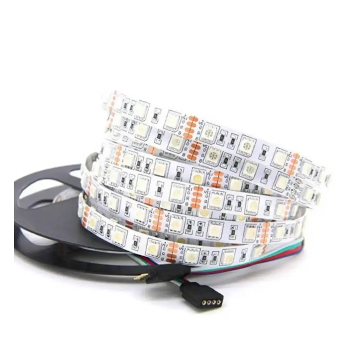 immagine striscia strip led rgb multicolore ip20 led smd5050 luce rgb 5 mt