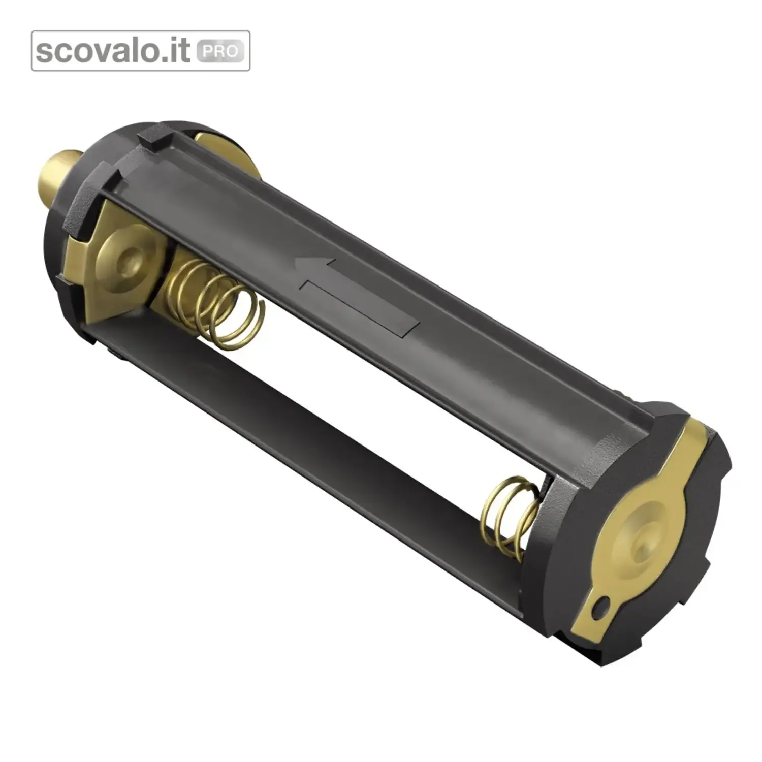 immagine del prodotto Supporto 3x AAA Mini Stilo per Torcia - Adattatore 63.8mm Nero 18650