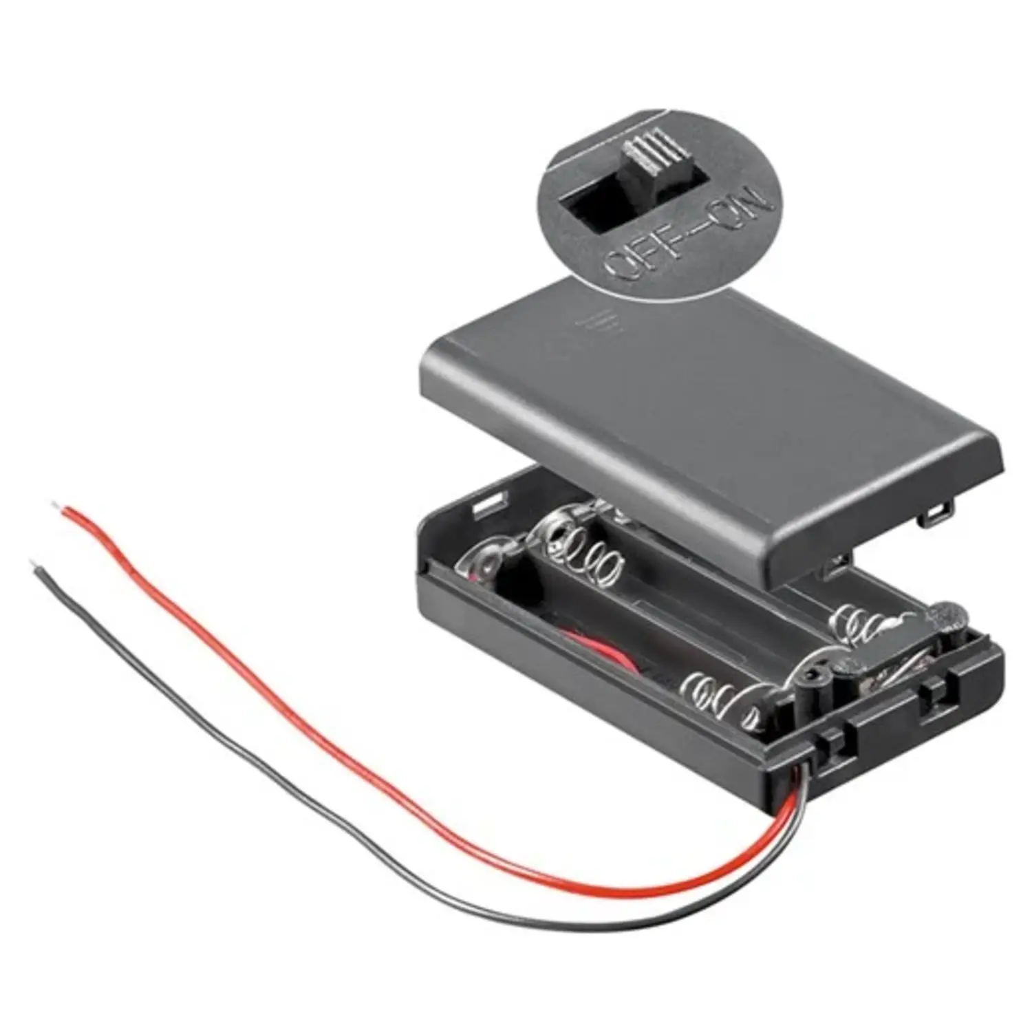 immagine del prodotto portabatterie 3 x mini stilo aaa con interruttore contenitore box batteria
