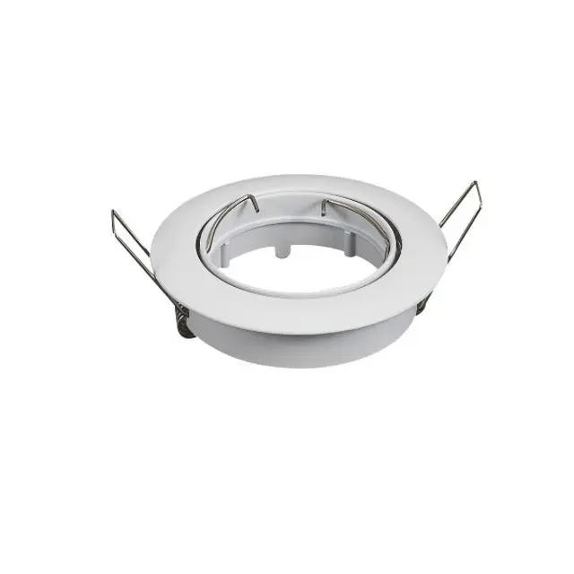 immagine del prodotto supporto porta faretto da incasso orientabile lega ferro GU10 CE bianco 75 mm 220-240 volt aig 004322