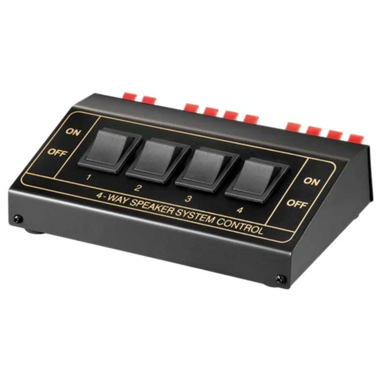 immagine del prodotto switch box altoparlanti commutatore speaker fino a 4 coppie di diffusori nero 1 ingresso 4 uscite