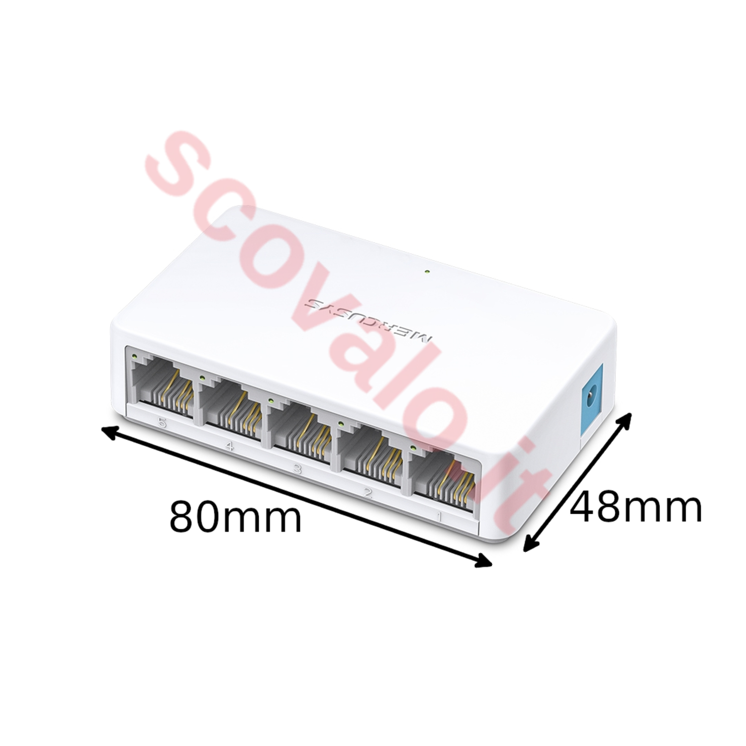 immagine switch di rete rj45 lan ethernet 10-100mbps versione mini 4 porte