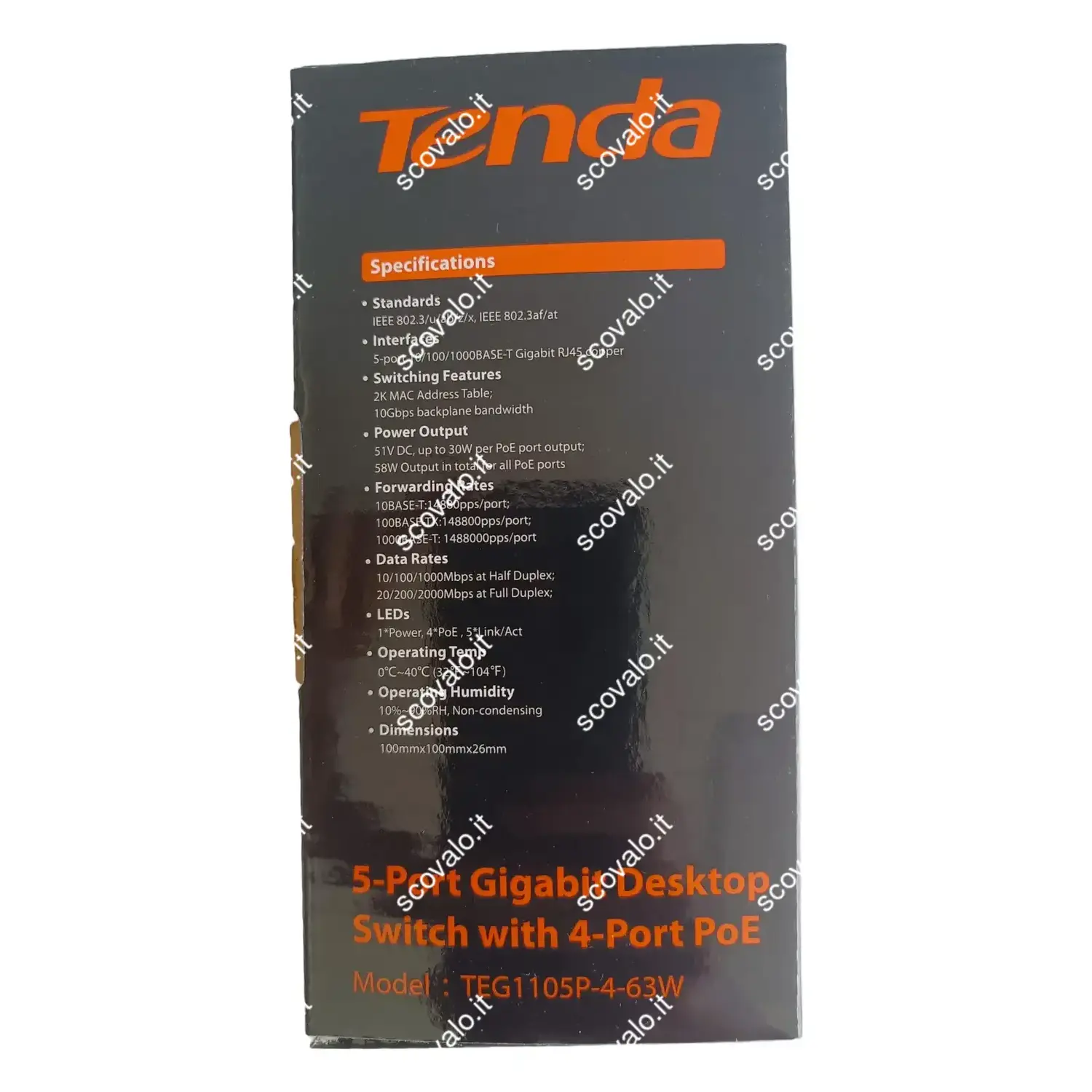immagine tenda Switch Desktop 5 Porte 10-100 con 4 Porte PoE TEG1105P-4-63W
