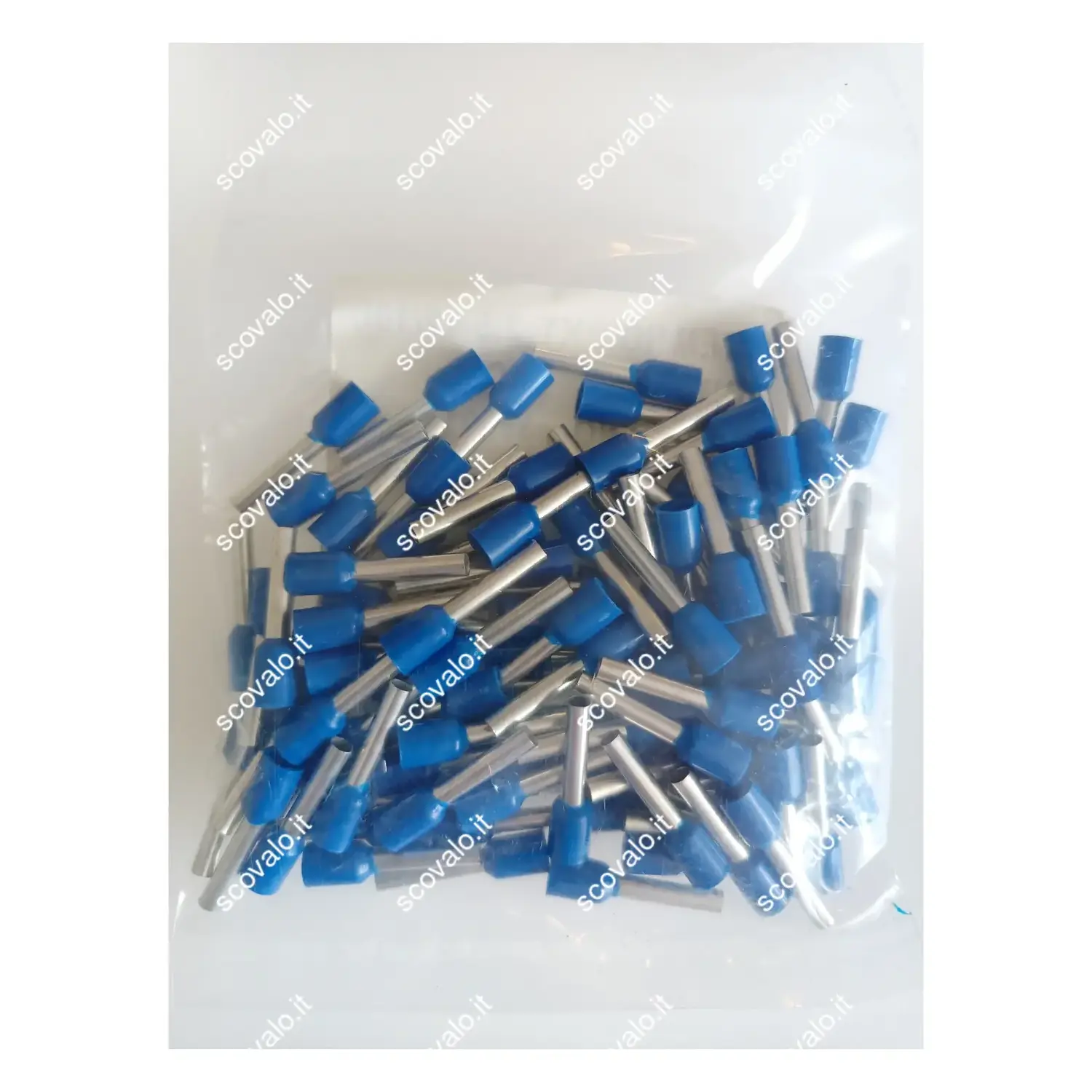 immagine terminale capicorda puntalino cavo elettrico 2.5mm blu 100 pezzi