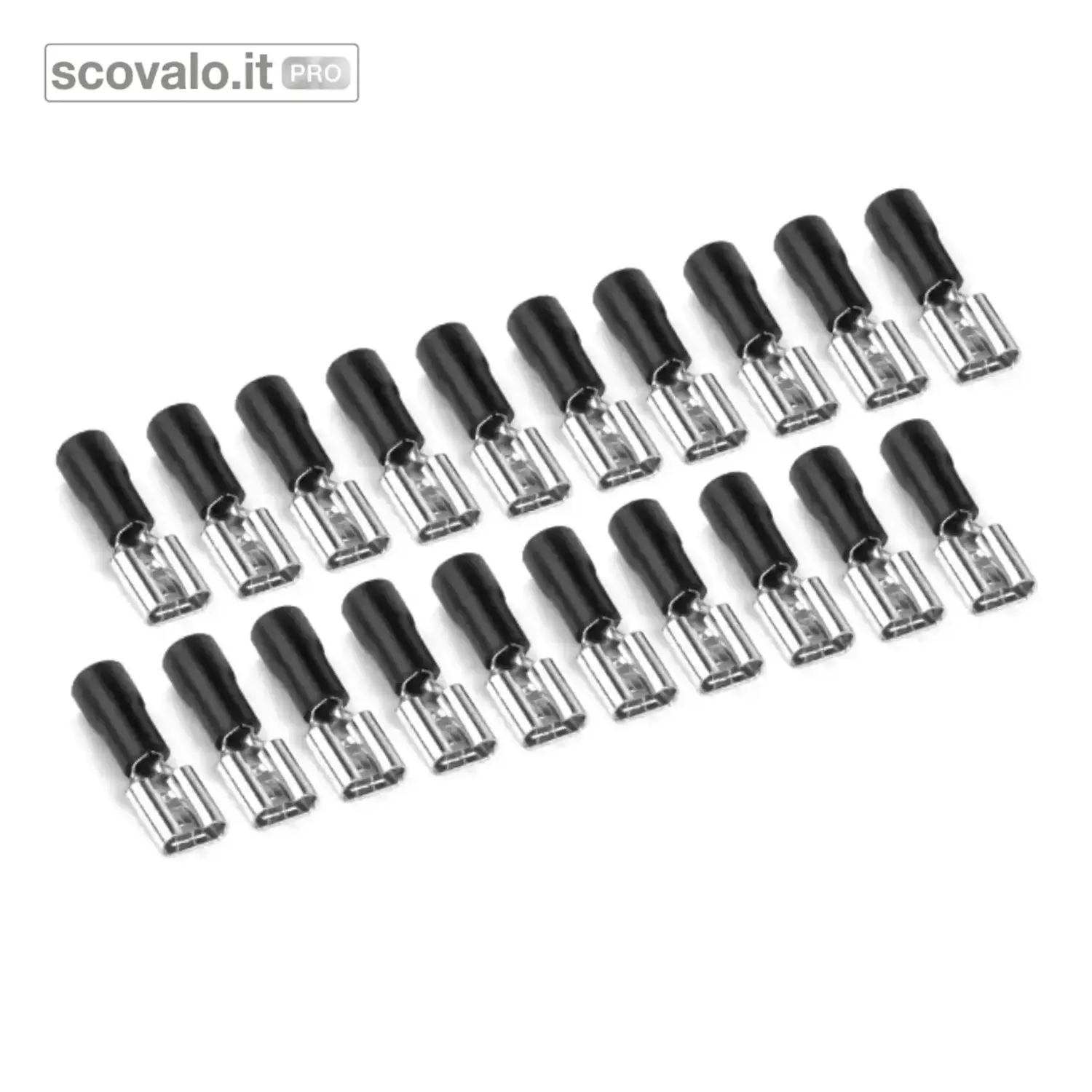 immagine del prodotto Terminali Faston Femmina 4,3mm Isolati Nero 1.5-2.5mm² Set 20pz