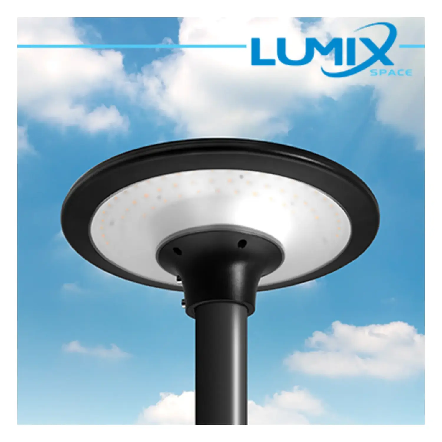 immagine lampione testa palo solare fotovoltaico con sensore giardino viale 200w