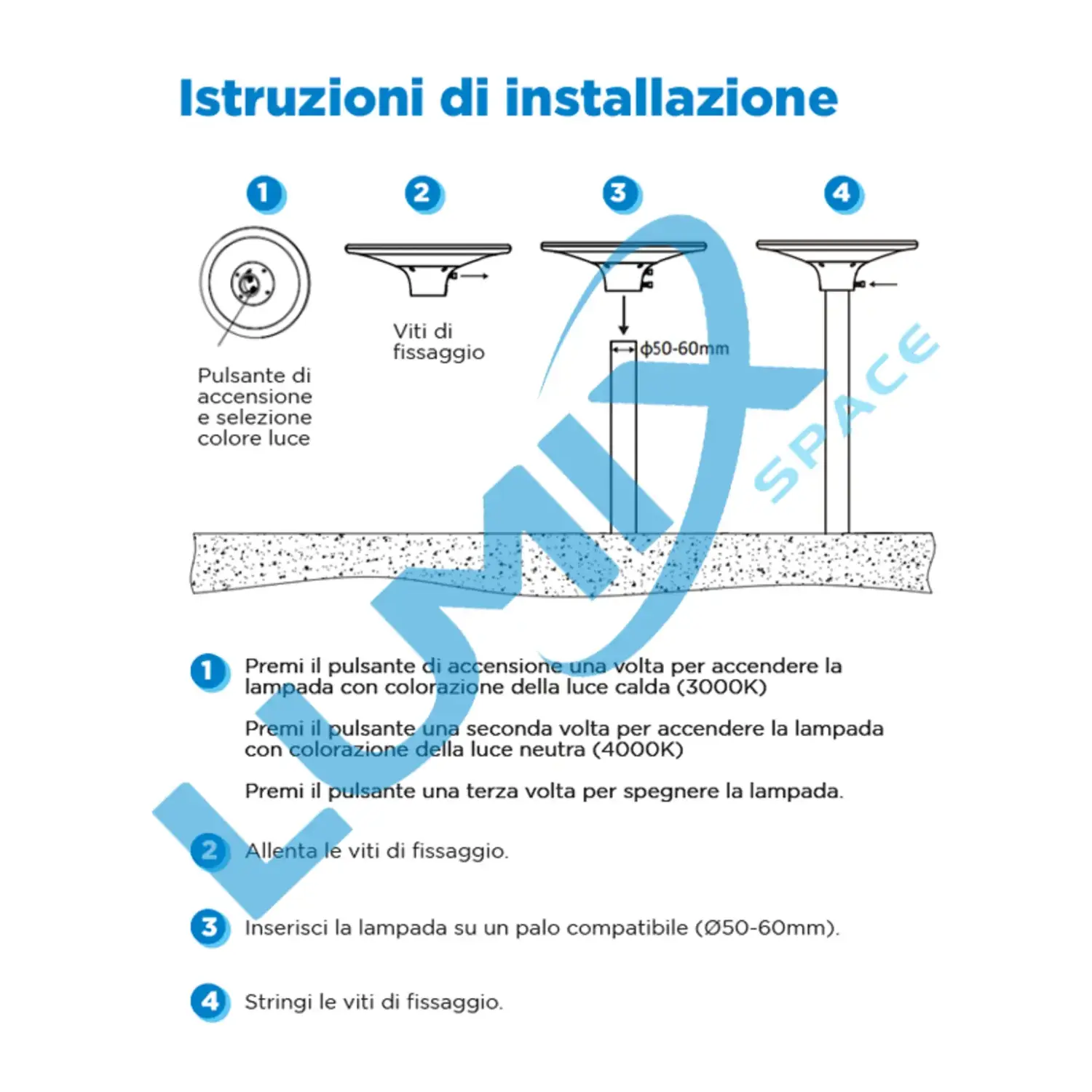 immagine lampione testa palo solare fotovoltaico con sensore giardino viale 200w