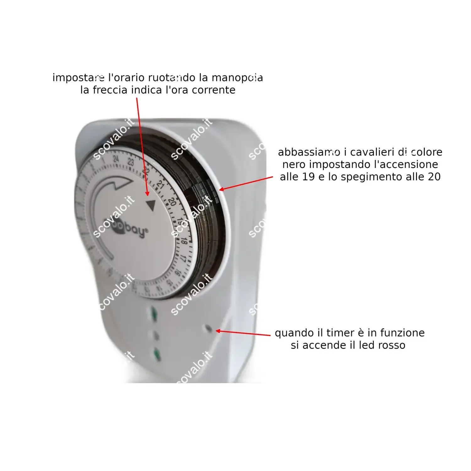 programmazione timer meccanico luci natale