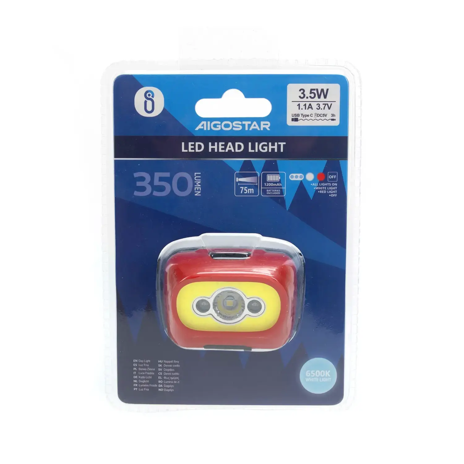 immagine Torcia LED frontale con ricarica TYPE-C