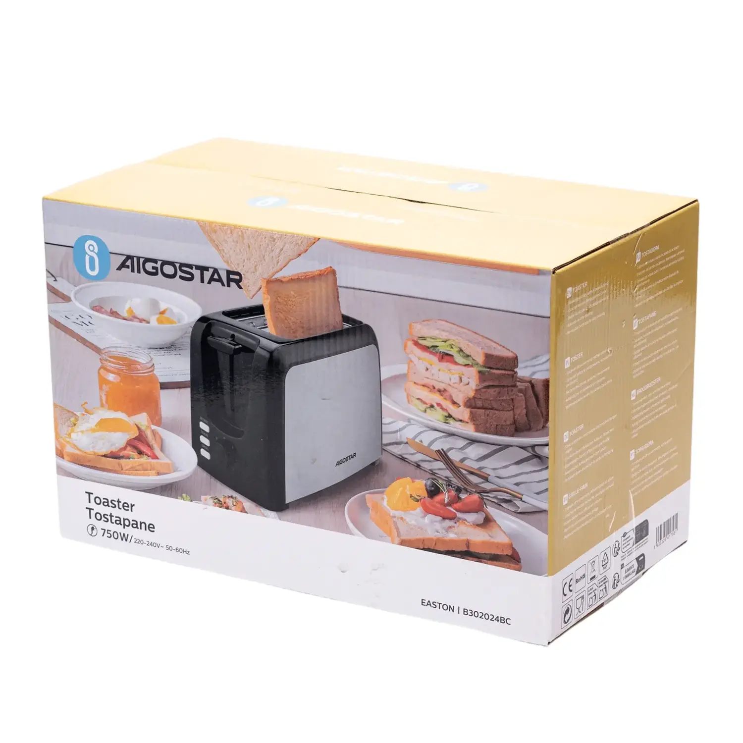 immagine Tostapane 750W 7 impostazioni di doratura raccoglibriciole rimovibile