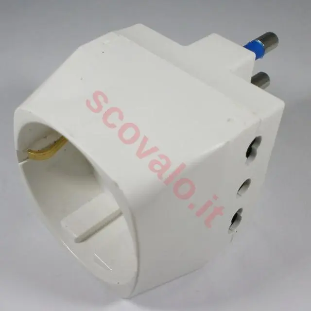 immagine tripla universale con schuko elettrica CE bianco 220-240 volt 1 pezzo 16A var 500207b