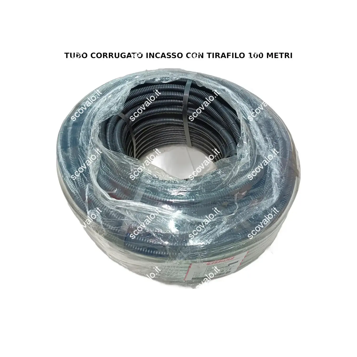 immagine del prodotto tubo corrugato flessibile sonda tirafilo impianto elettrico 16 mm nero 100 mt
